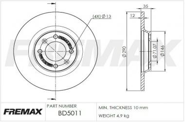 Brake disc Citroen C4 I/II/DS4/DS5/Peugeot 3008/308 I 1.2-2.0DH 04- 