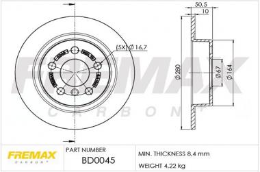 Stabdžių diskas BMW 1 F40/2 F45/2 GC F44/2 GT F46/I3 I01/X1 F48/X2 F39/Mini F56 0.65H-Electric 13- galin. 