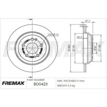 Brake disc MB EQV/EVito/Marco Polo/V W447 1.6-2.2D/Electric 14-