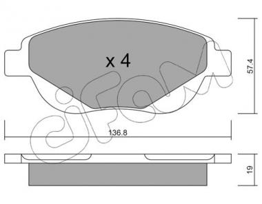 Комплект тормозных колодок, дисковый тормоз 