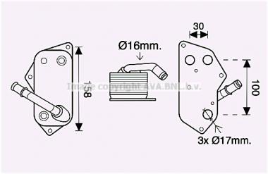 Alyvos aušintuvas BMW 1 E81/E82/E87/E88/F20/F21/F22/F87/2 F23/3 E90/E91/E92/E93/F30/F80 1.6-3.0H 02- 