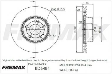 Brake disc MB C C205/S205/W205/E C238/S213/W213 1.5-2.2D 13- 