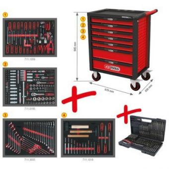 RACINGline BLACK/RED toolbox with seven drawers and 515 premium tools 