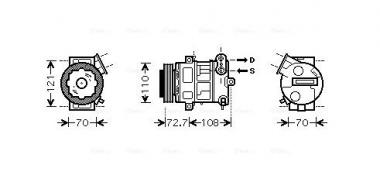 Compressor A/C Alfa Romeo Mito/Chevrolet Aveo/Citroen Nemo/Fiat Doblo/Fiorino 1.3D-1.7D 03- 