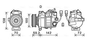 Compressor A/C VW Multivan/Transporter V 2.0D 09-15 