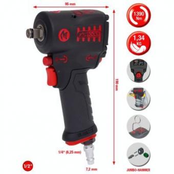 1/2" miniMONSTER High Performance Pneumatic impact wrench 1.390 Nm 