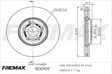 Brake disc MB E S211/W211 5.0/5.5 03-09 