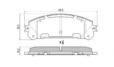 Brake pad set Lexus NX/RX/Toyota Highlander/RAV 4 IV 2.0-3.5H 07- 