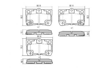 Brake pad set Lexus GS/IS C/II/III/Toyota Crown/Mark X I/II 2.2D-5.0 03- rear 