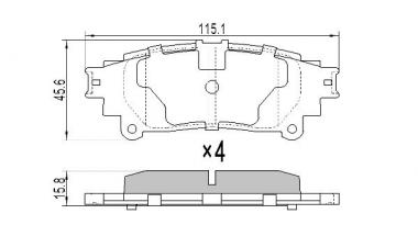 Brake pad set Lexus IS III/RX/Toyota Prius Plus 1.8H-3.5H 08- 