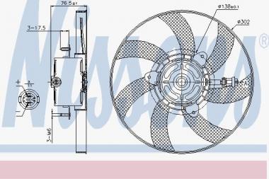 Вентилятор радиатора 300 mm 280 W 