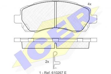 Brake pad set Subaru Impreza 92- /Legacy 89-99 