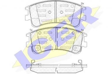 Brake pad set Mazda 6 2.0-2.3/2.0D 02> 