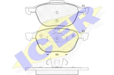 Brake pad set Ford Focus /Mazda 3/5 /Volvo 05> 