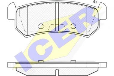Brake pad set Chevrolet/Daewoo 97> rear 