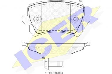 Brake pad set Audi/Seat/Skoda/VW rear 