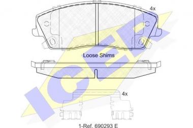 Brake pad set Chrysler 300 2.7-3.6 04> 
