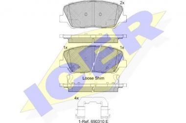 Brake pad set Hyundai Genesis/I30/Veloster/Kia Cee'd/Cerato III/Pro Cee'd 1.0-2.0 11- 