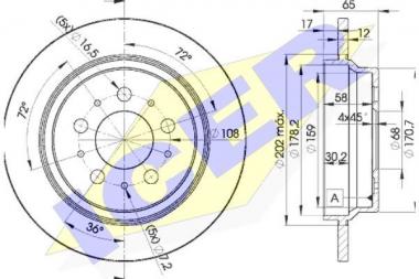 Brake disc Volvo S60 I/S80 I/V70 II/XC70 I 2.0-3.0 98-10 