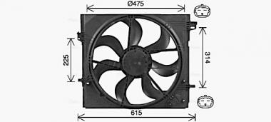 Вентилятор радиатора Nissan Qashqai II/Renault Kadjar 1.2-1.6D 13- 