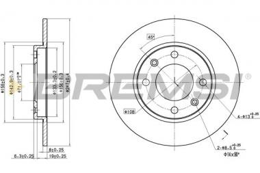 Торм. диск Citroen Saxo/Xsara/ZX/Peugeot 106 II/206/306/309 I 1.0-2.0D 86- 