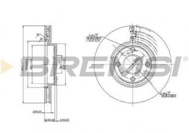 Brake disc Fiat 500/Doblo 01> 