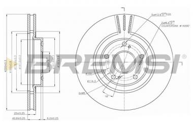 Brake disc Honda Civic VII/VIII/CR-V II/Integra 1.7D/2.0/2.2D 01- 