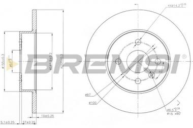 Торм. диск Opel Astra H/Combo/Meriva A 1.3D-2.0 01- 