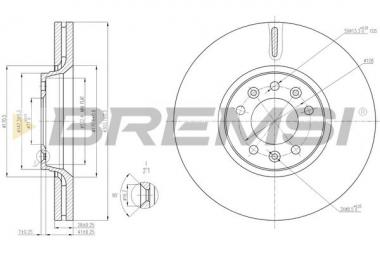 Brake disc Citroen C5 III/Jumpy/Fiat Scudo/Peugeot 407/Expert/Toyota Proace 1.6-2.0D 04- 