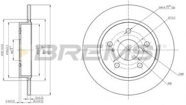 Brake disc Toyota Auris/Corolla 1.2-2.2D 06-19 