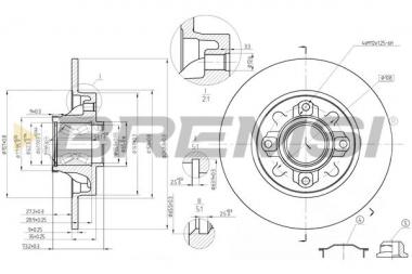 Торм. диск Citroen C4 I/II/Peugeot 308 1.4-2.0D 06- 
