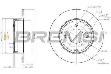 Торм. диск Hyundai Grandeur/IX35/Sonata V/Kia Cadenza I/Optima 1.6-Electric 05- 