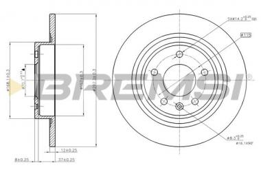 Торм. диск Opel Ampera/Astra J/Zafira C 1.3D-2.0D 09- 