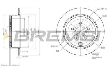 Brake disc Subaru Forester/Impreza/Legacy V/Outback 1.5-2.5 08- 