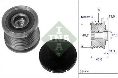 Шкив генератора Nissan Qashqai II/X-Trail III/Opel Signum/Vectra C/Saab 9-5 2.0/3.0D 01- 