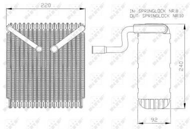 Evaporator, air conditioning 