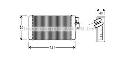 Радиатор отопления Audi 100 C2/C3/200 C2/C3 1.6-2.5D 76-91 (патрубки 17мм) 
