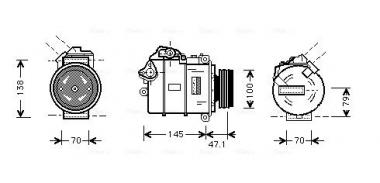 Compressor A/C BMW 3 E90/5 E60/5 GT F07/7 E65 2.0-3.0D 01-17 