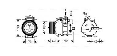 Compressor A/C MB C W203/W204/CLK C209/CLS C218 3.0D-6.0 99- 