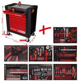 Performanceplus workshop tool trolley set P10 with 397 tools for 7 drawer 