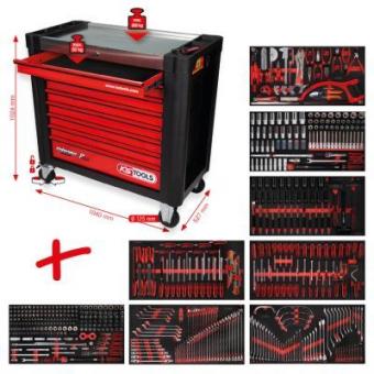 Performanceplus workshop tool trolley set P25 with 564 tools for 8 drawer 