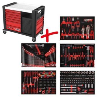 Performanceplus workshop tool trolley set P35 with 279 tools for 5 drawer 