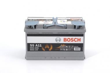 Akumuliatorius Bosch S5A 80Ah/800A Start-Stop AGM (VRLA) 315x175x190 -+/B13 